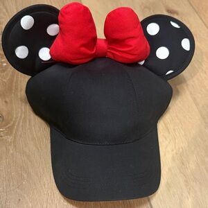 Disney Minnie Mouse  Polka Dot Ears Hat with Red Bow